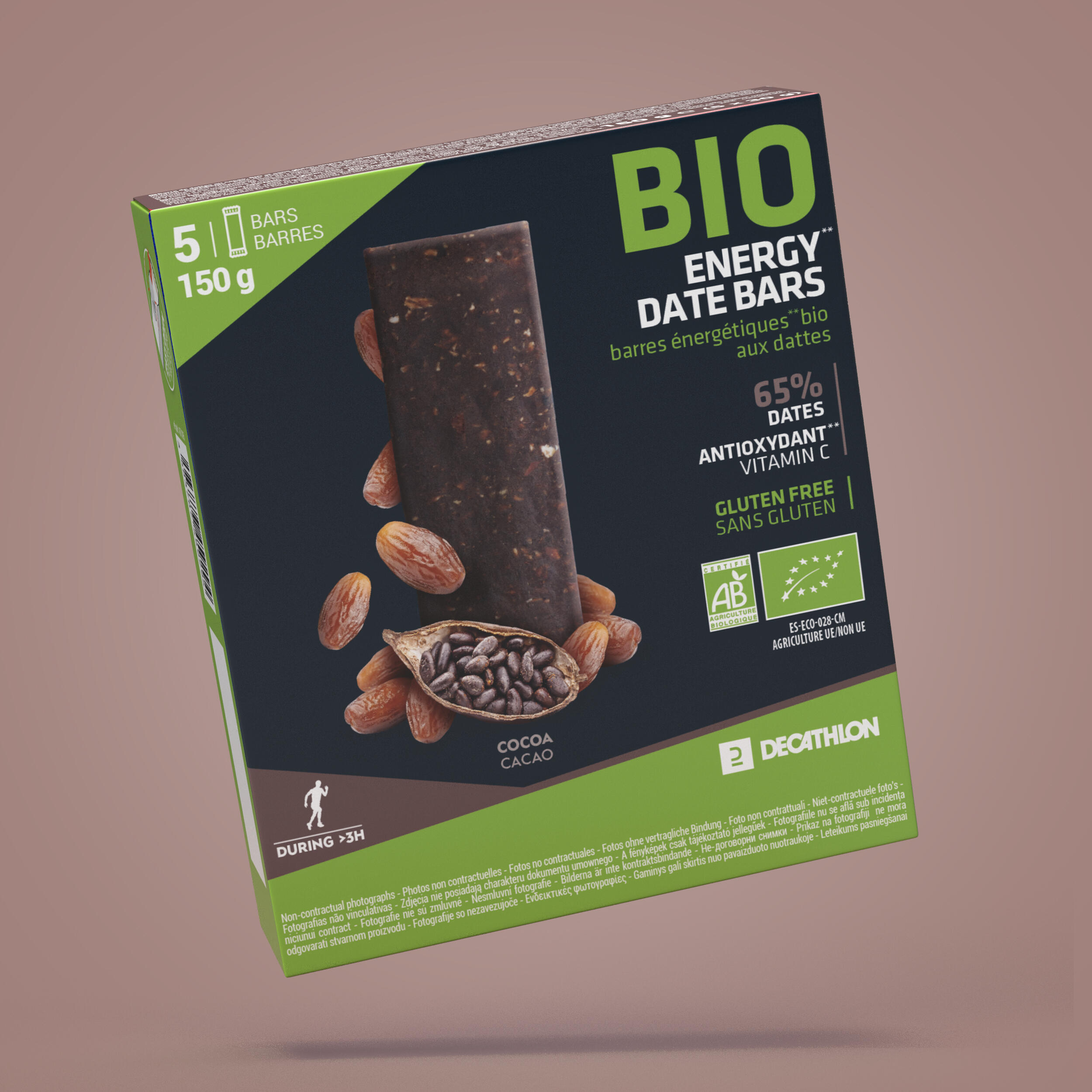 Baton Pastă de curmale BIO Fără gluten Cacao