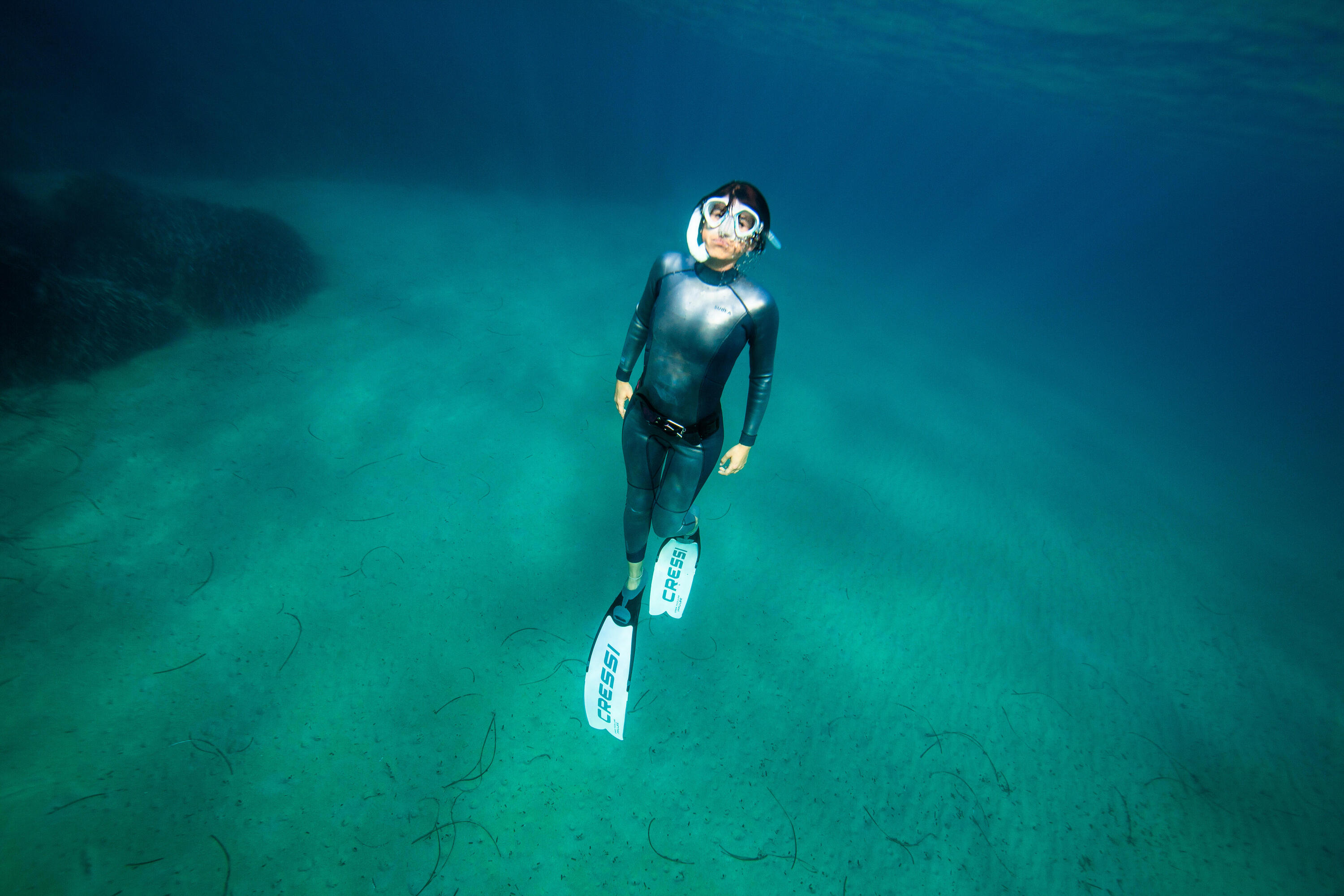 Women's Dynamic Free-diving 1.5 mm Glide Neoprene Wetsuit SUBEA FRD 10/11