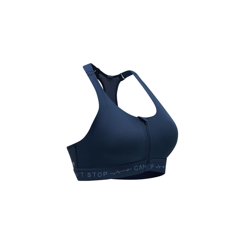 Women's High Support Fitness Zip-Up Sports Bra 920 - Blue