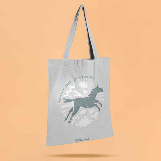 Horse Riding Tote Bag Made in France - Turquoise
