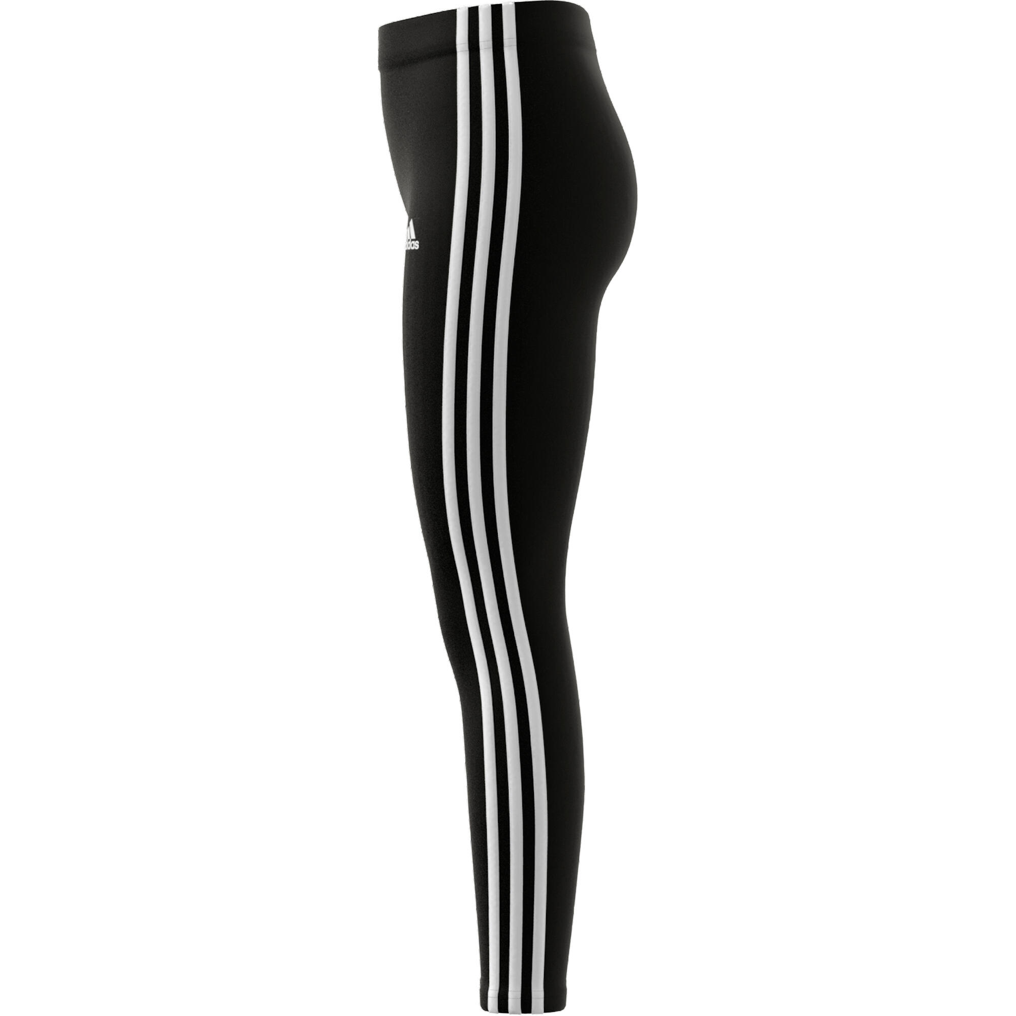 Leggings bambina ginnastica ADIDAS 3 STRISCE misto cotone neri