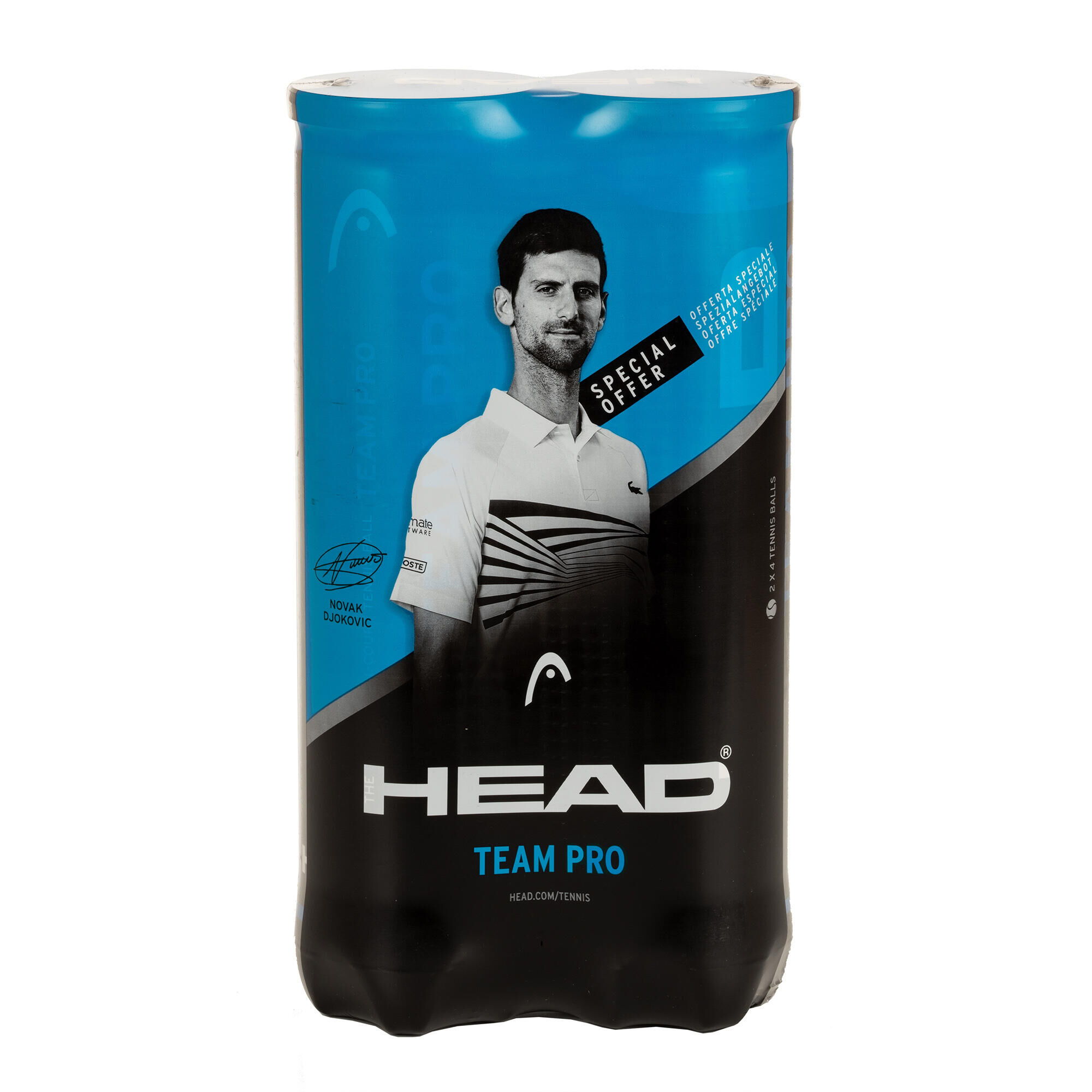 HEAD All-Round Tennis Balls Pro x 4 Twin-Pack - Yellow
