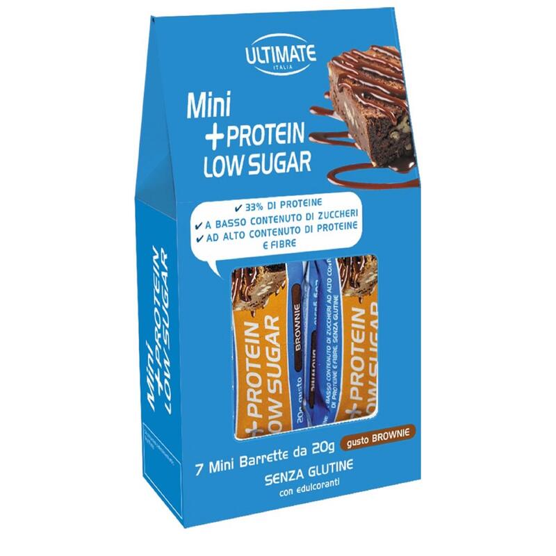 Barretta proteica low sugar fibre Mini+Protein Low Sugar gusto brownie Ultimate