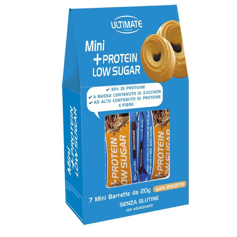 Barretta proteica low sugar fibre Mini+Protein LowSugar gusto biscotto Ultimate
