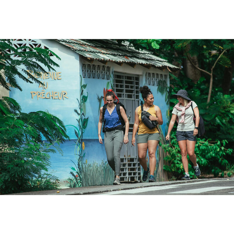 Verstevigde legging voor trekking & backpacken dames Travel 500 lichtkaki