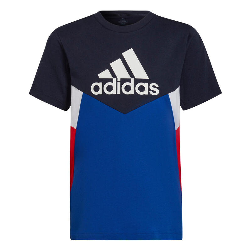 T-shirt coton color block bleu adidas