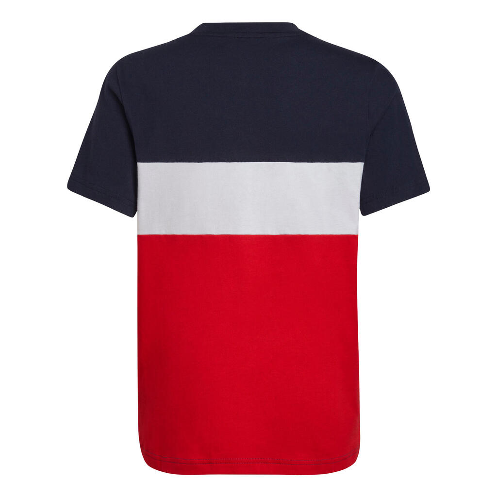 Βαμβακερό t-shirt Colour Block - Μπλε