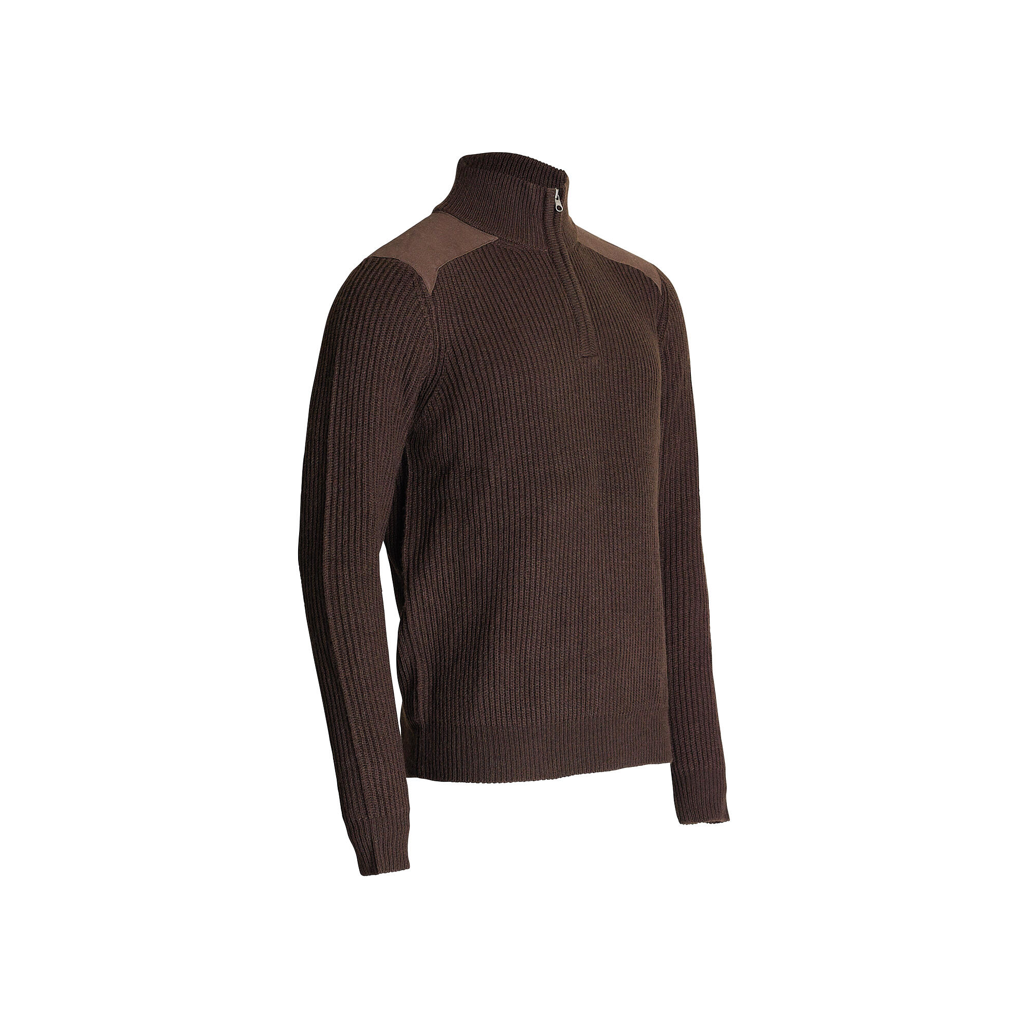 Men's Knit Sweater - 500 Brown - SOLOGNAC