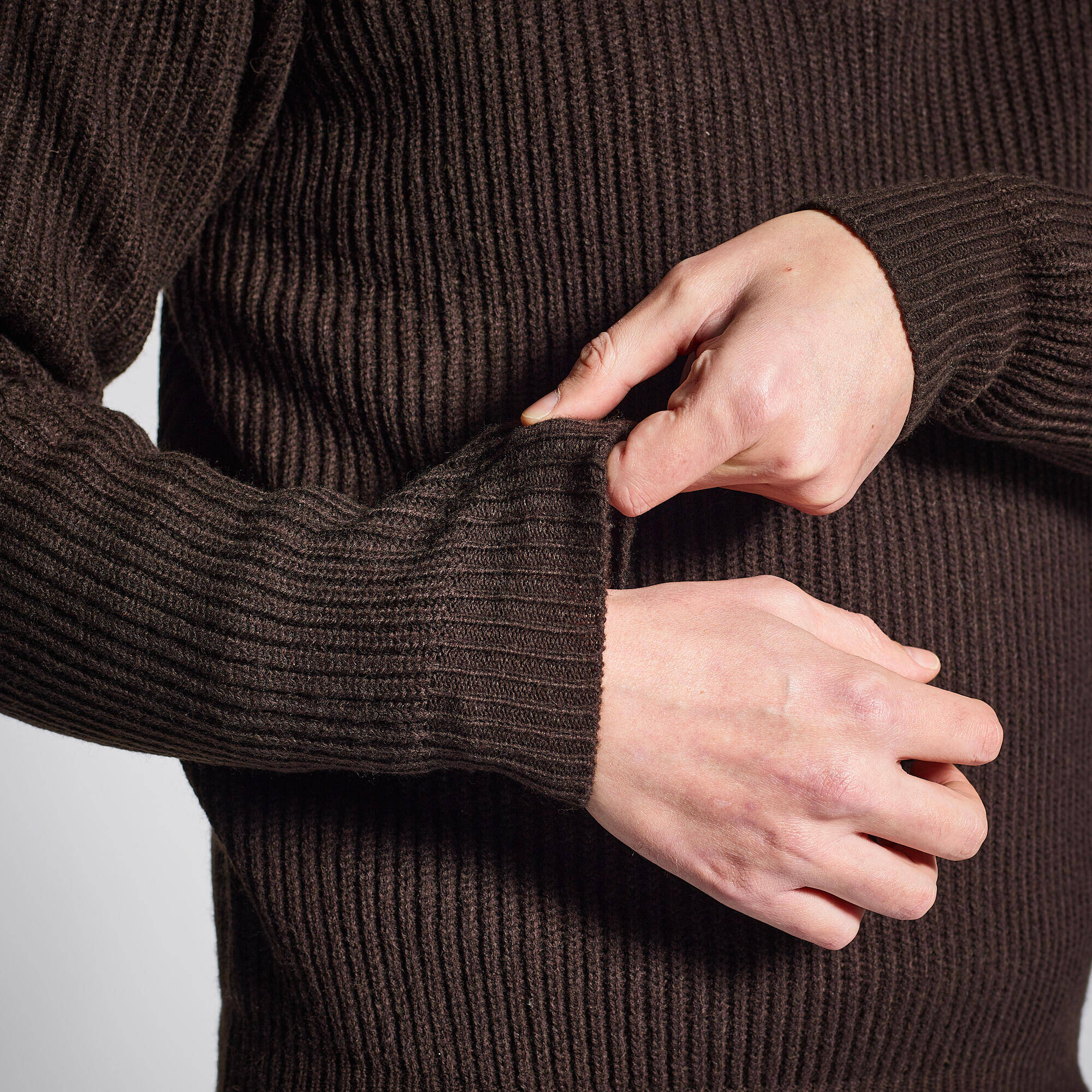 KNIT PULLOVER 500 BROWN -  5