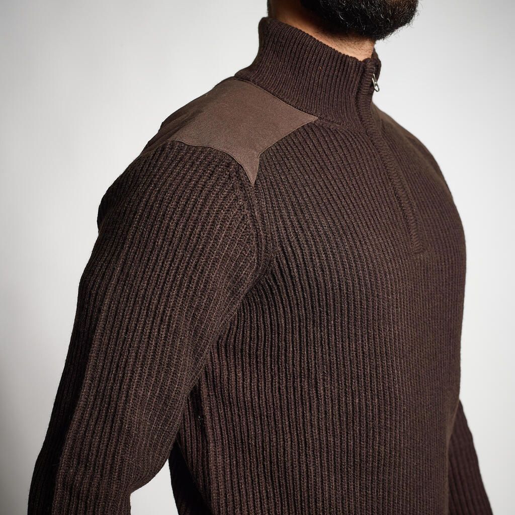Pletený sveter 500 hnedý