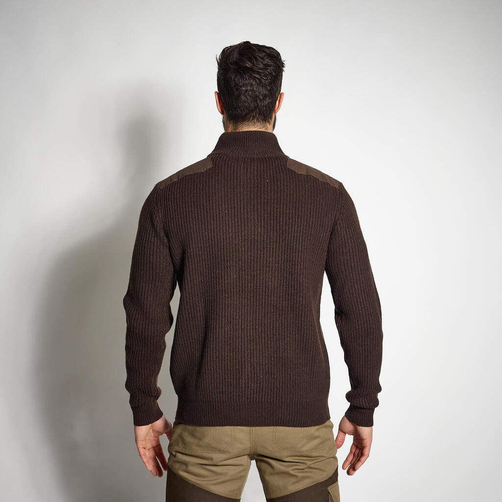 Pletený sveter 500 hnedý