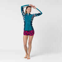 Women's top anti-UV long-sleeved 1.5 mm neoprene blue