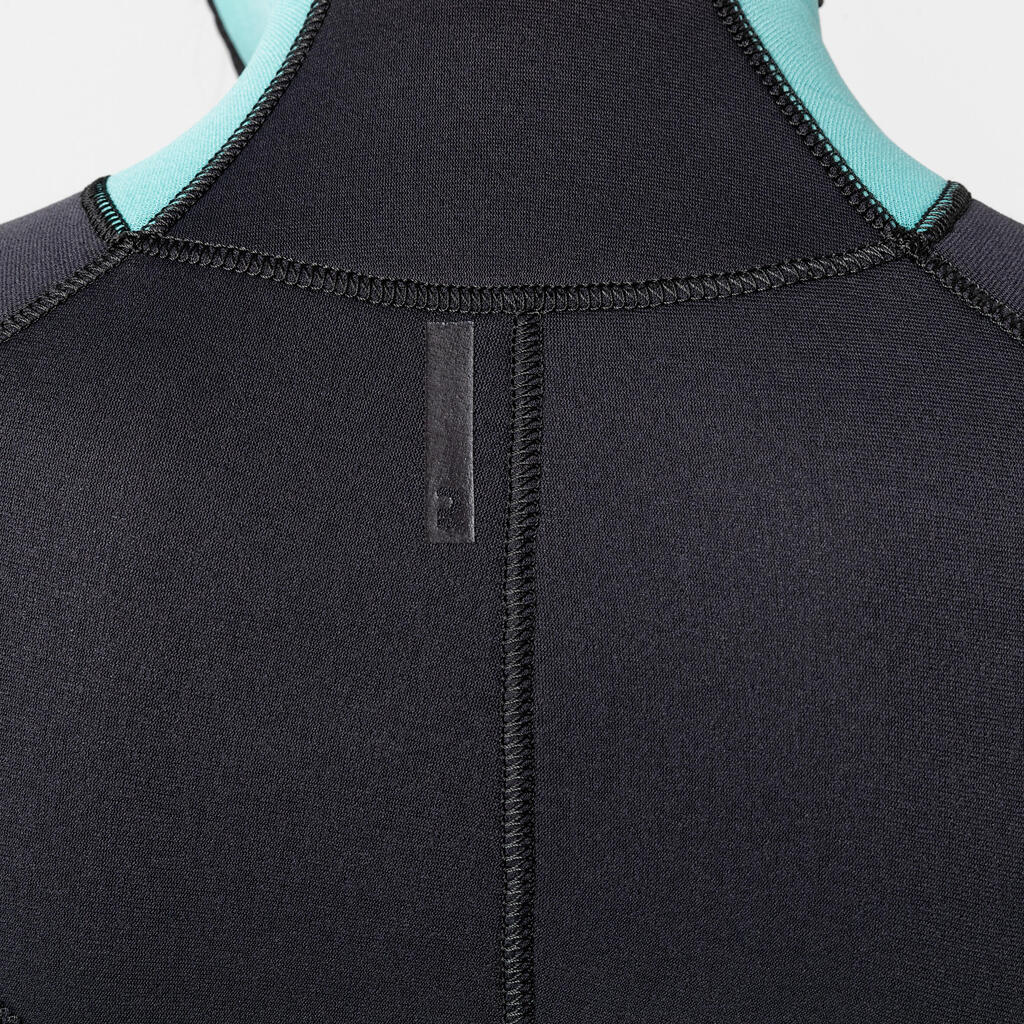 Sieviešu neoprēna hidrotērps niršanai ar akvalangu “SCD 100”, 5 mm, pelēks, zils