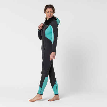 Traje de Buceo con Botella SCD 100 Mujer Gris Azul 5 mm