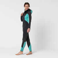 Women's diving wetsuit 5 mm neoprene SCD 500 grey and blue