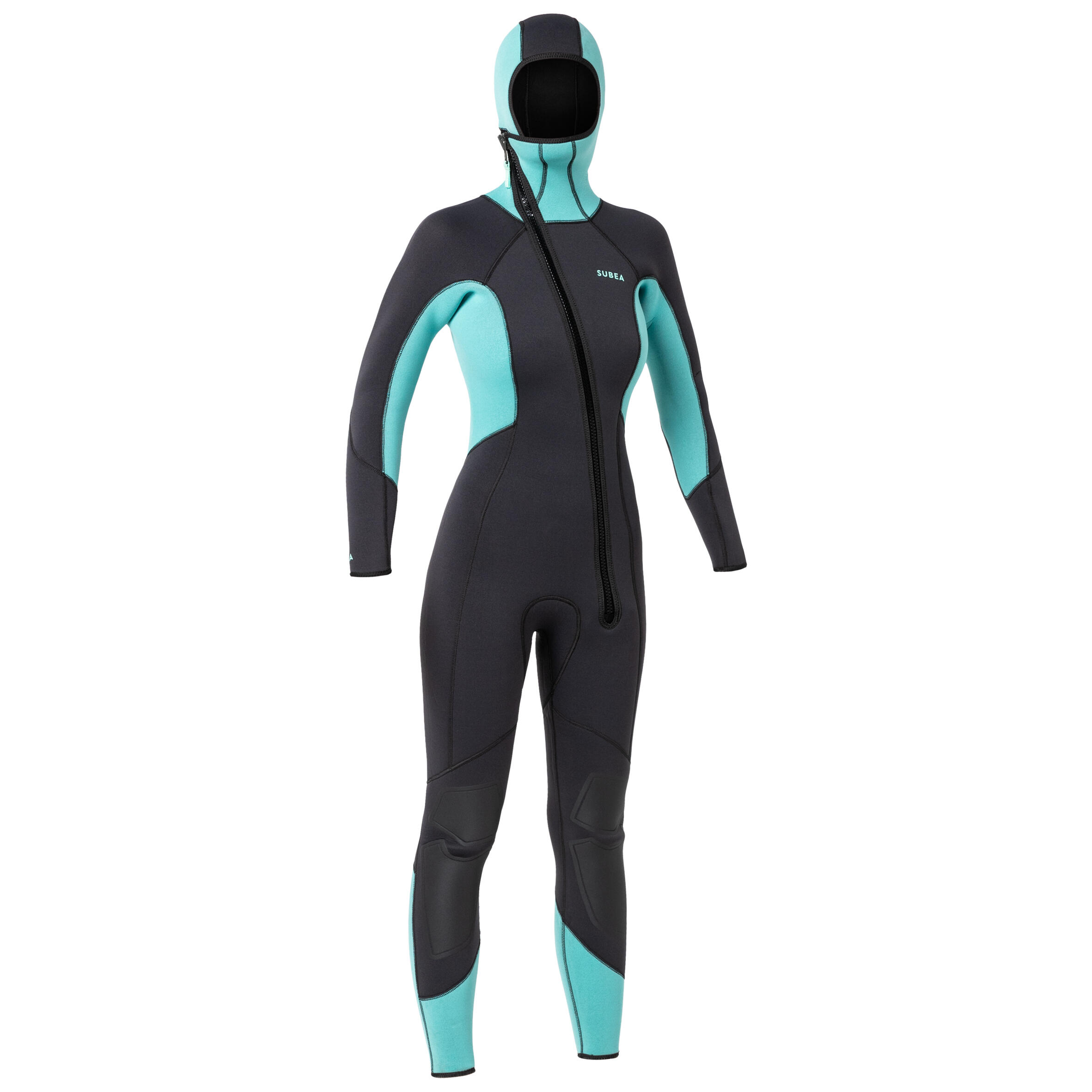 Women's diving wetsuit 5 mm neoprene SCD 500 grey and blue 10/10