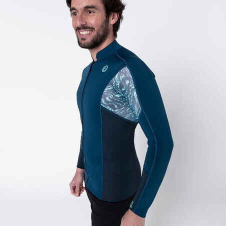 Men's top anti-UV long-sleeved 1.5 mm neoprene - Blue