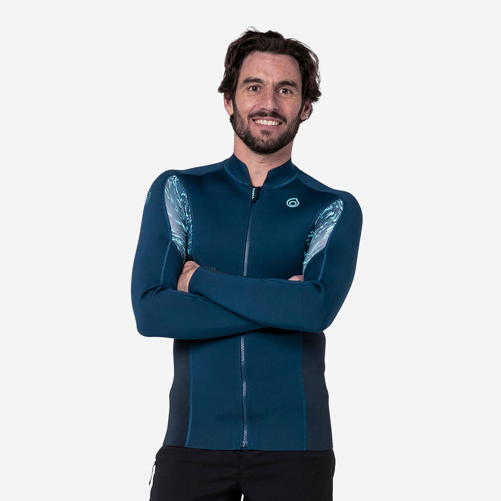 Men's top anti-UV long-sleeved 1.5 mm neoprene - Blue