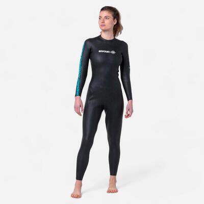 Wetsuit voor vrijduiken dames glad neopreen 2 mm zento