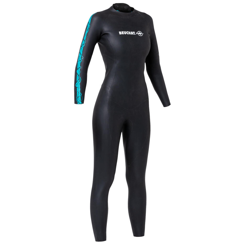 Women's freediving ZENTO 2 mm full-body smooth neoprene wetsuit