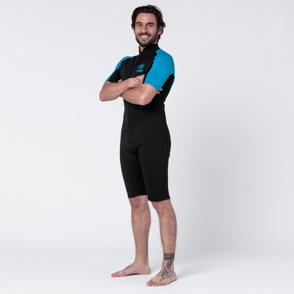 Vīriešu 2 mm neoprēna īsais snorkelēšanas hidrotērps “Mahalo 2024”
