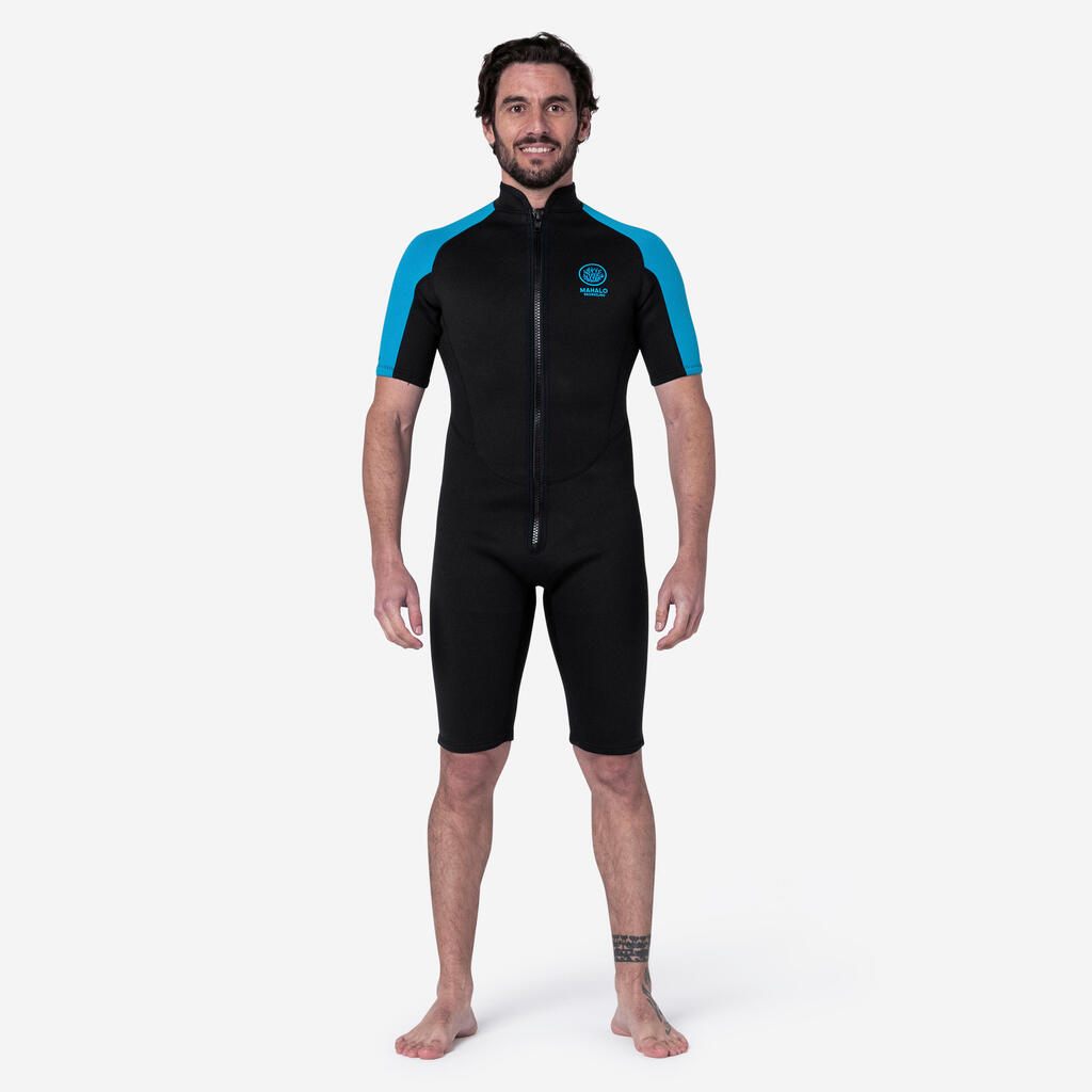 Vīriešu 2 mm neoprēna īsais snorkelēšanas hidrotērps “Mahalo 2024”