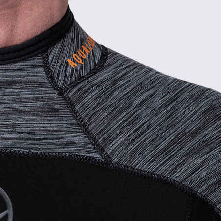 Vyriškas nardymo kostiumas iš 5 mm storio neopreno „Aquaflex“, juodas, pilkas