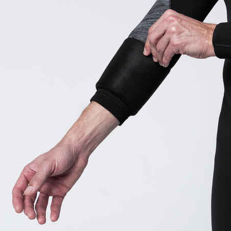 Vyriškas nardymo kostiumas iš 5 mm storio neopreno „Aquaflex“, juodas, pilkas
