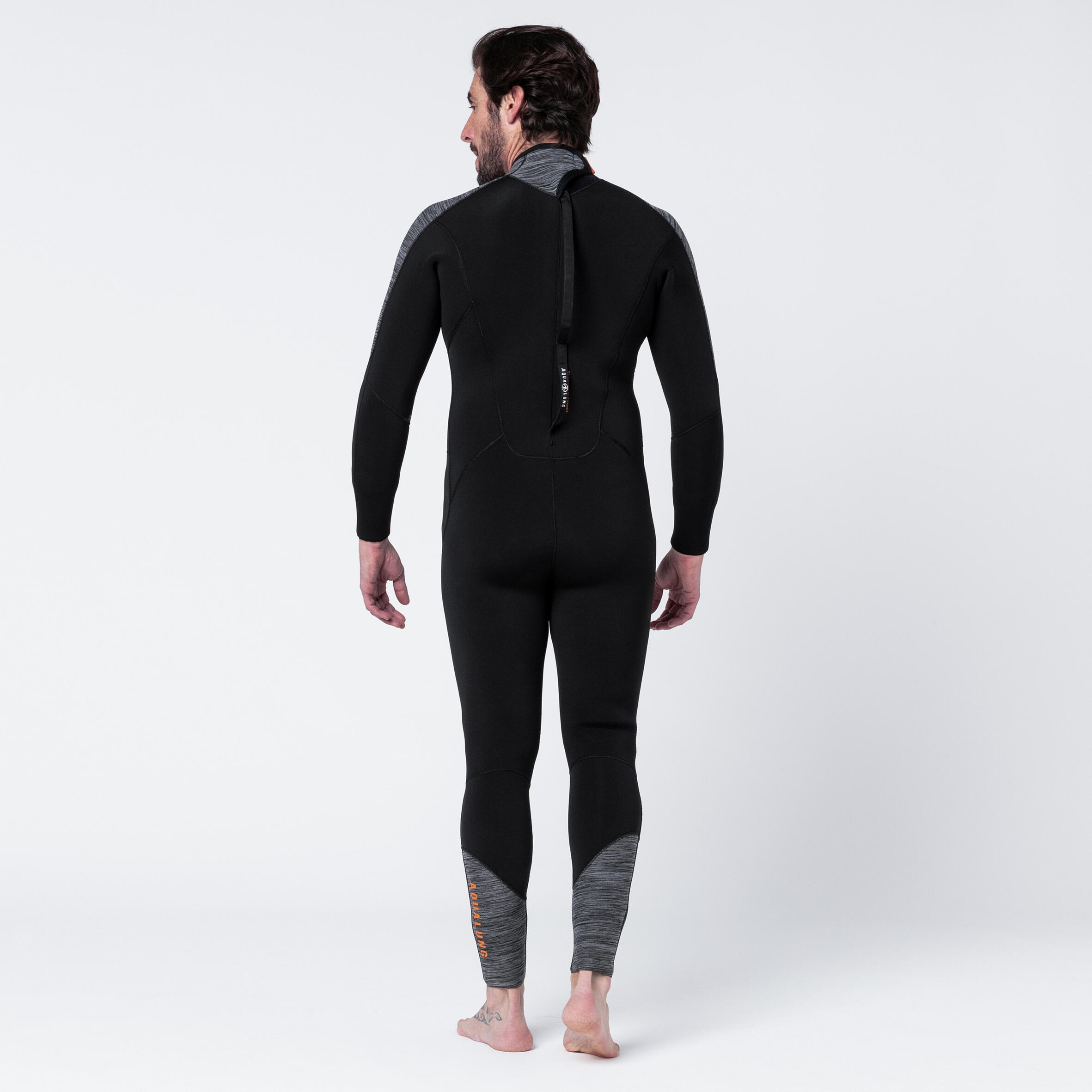 Traje Buceo Aqualung Aquaflex Hombre Negro/Gris Neopreno 5 mm 3/8