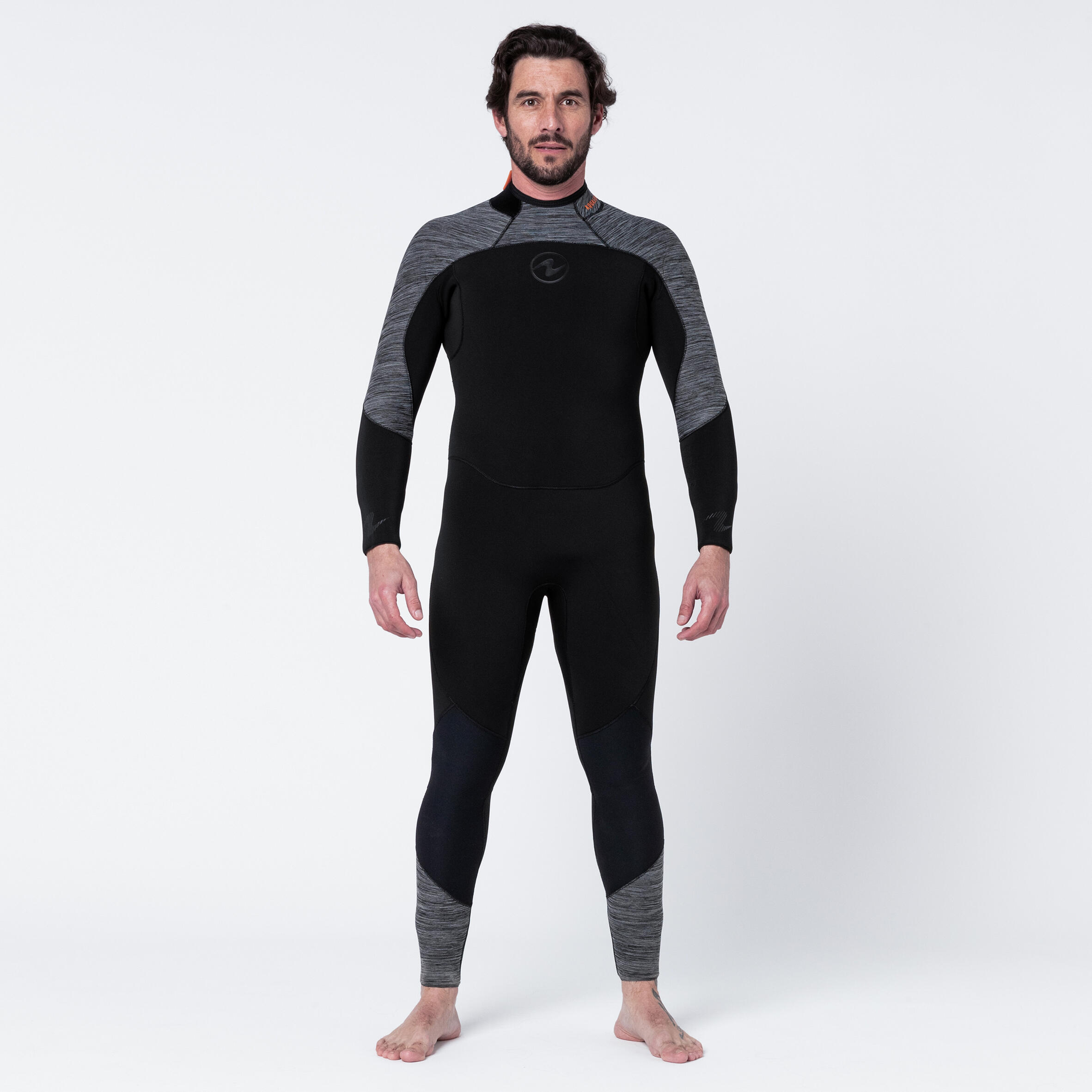Aqualung - Combinaison Plongée Aqualung Homme Néoprène 5mm - Aquaflex Noir/gris - Combinaison Néoprène - Snorkeling Plongee Chasse Ss Apnee - - 40m -