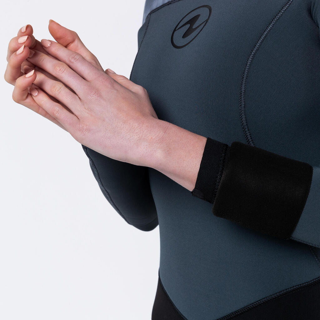 Sieviešu neoprēna hidrotērps niršanai ar akvalangu “Aquaflex”, 5 mm, melns