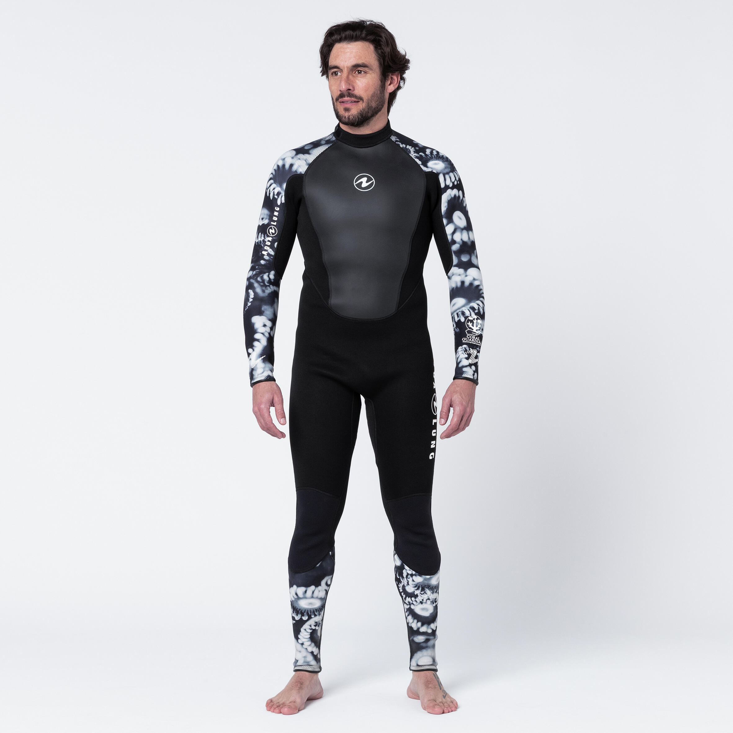 Decathlon | Muta subacquea uomo AQUALUNG HYDROFLEX 3 mm nero-bianco |  Aqualung