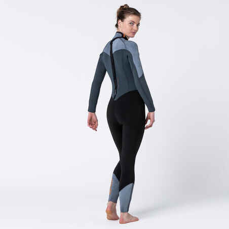 Women’s neoprene scuba diving wetsuit AQUAFLEX 5mm - black/grey