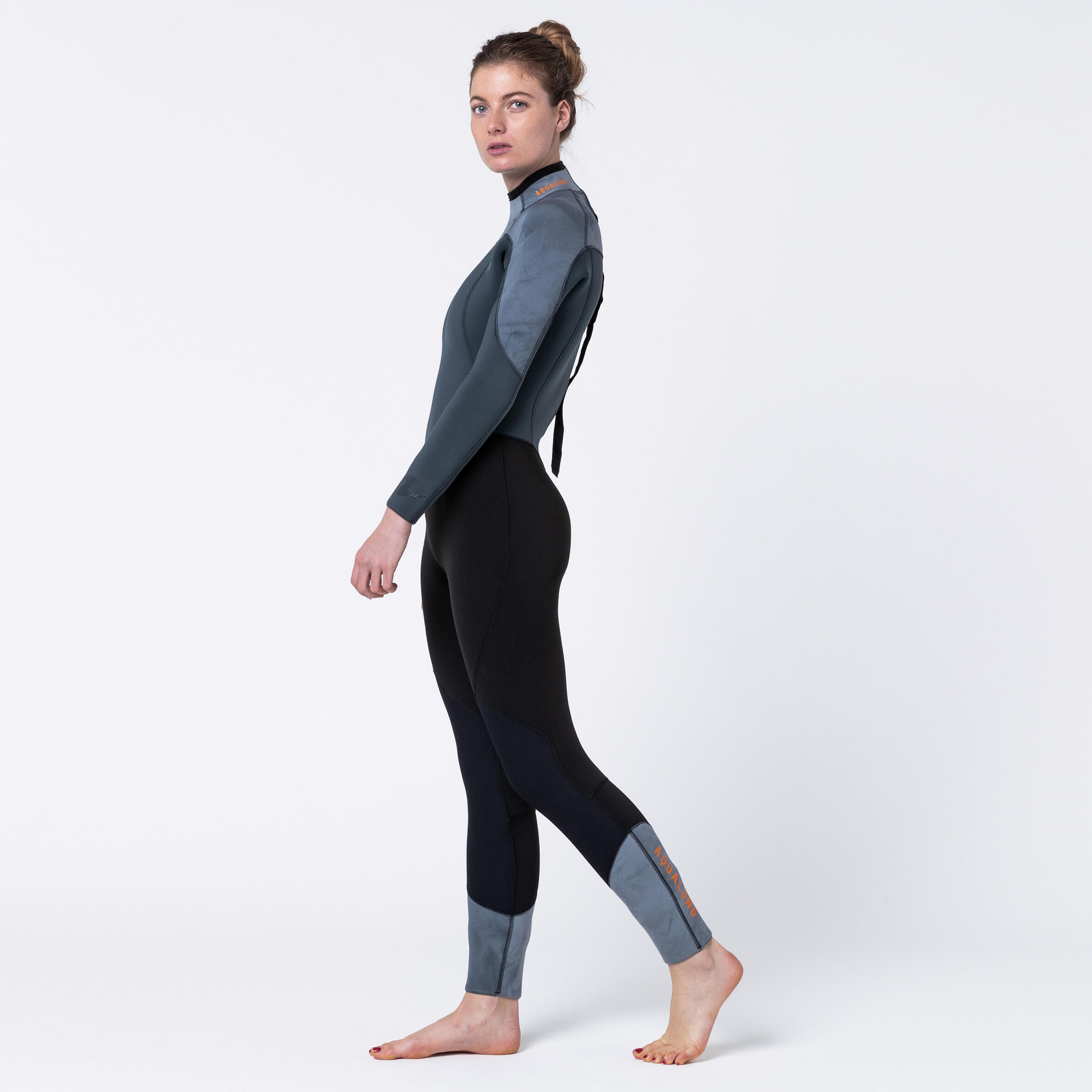 Traje Buceo Aqualung Aquaflex Mujer Negro/Gris Neopreno 5 mm 2/10