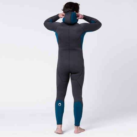 Men's diving wetsuit 5 mm neoprene SCD 500 black and blue