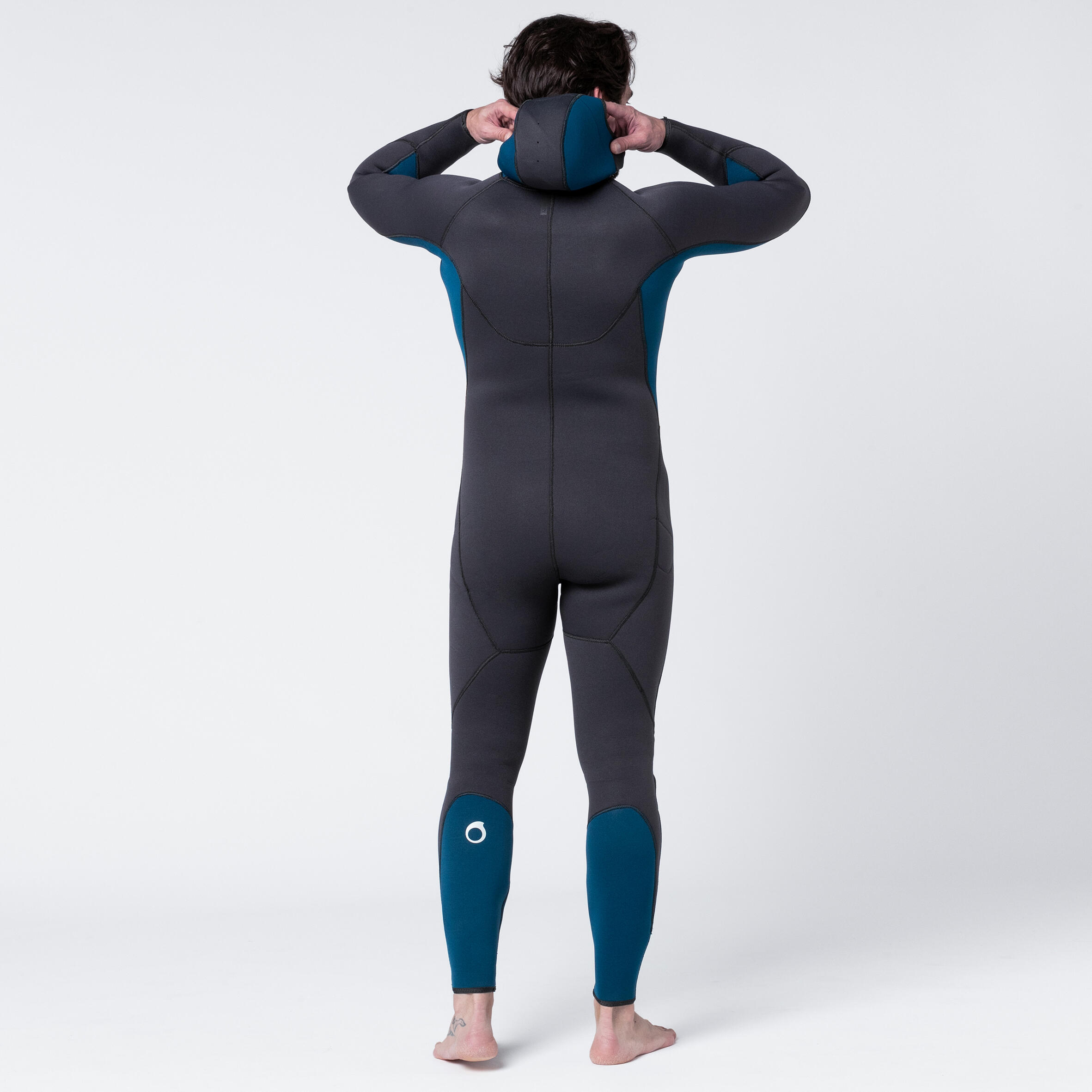 Men's diving wetsuit 5 mm neoprene SCD 500 black and blue 3/9