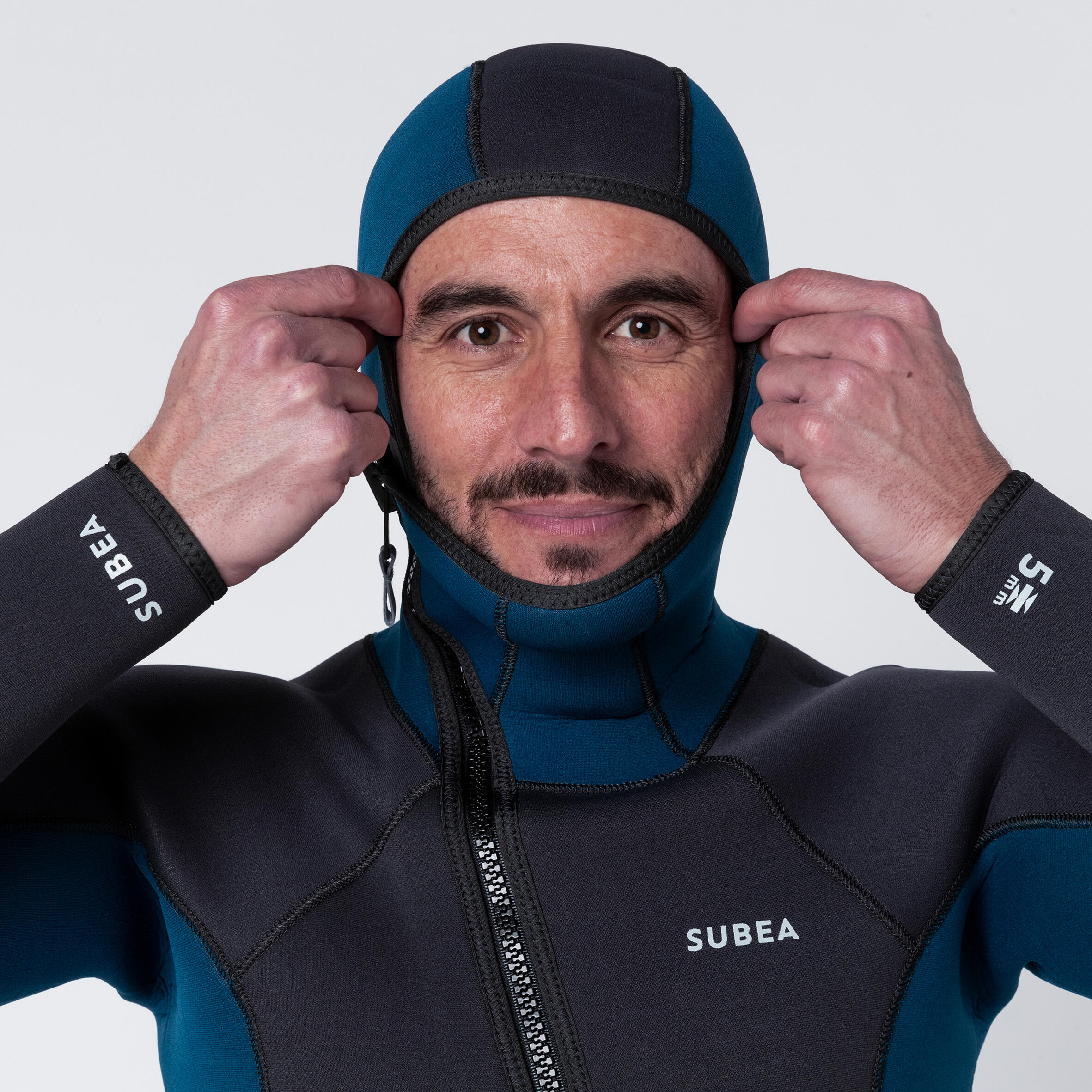 Men's diving wetsuit 5 mm neoprene SCD 500 black and blue 6/9