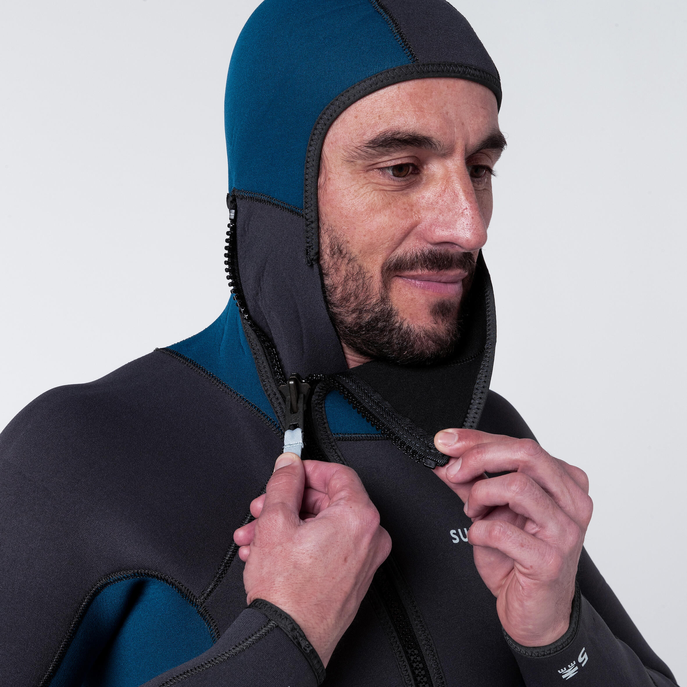 Men's diving wetsuit 5 mm neoprene SCD 500 black and blue 5/9