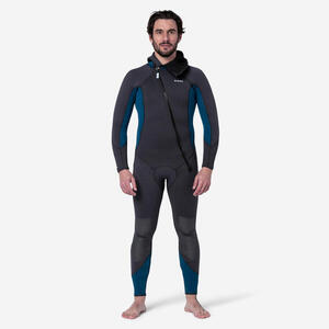 Traje Buceo SCD 500 Hombre Negro Azul Neopreno 5 mm