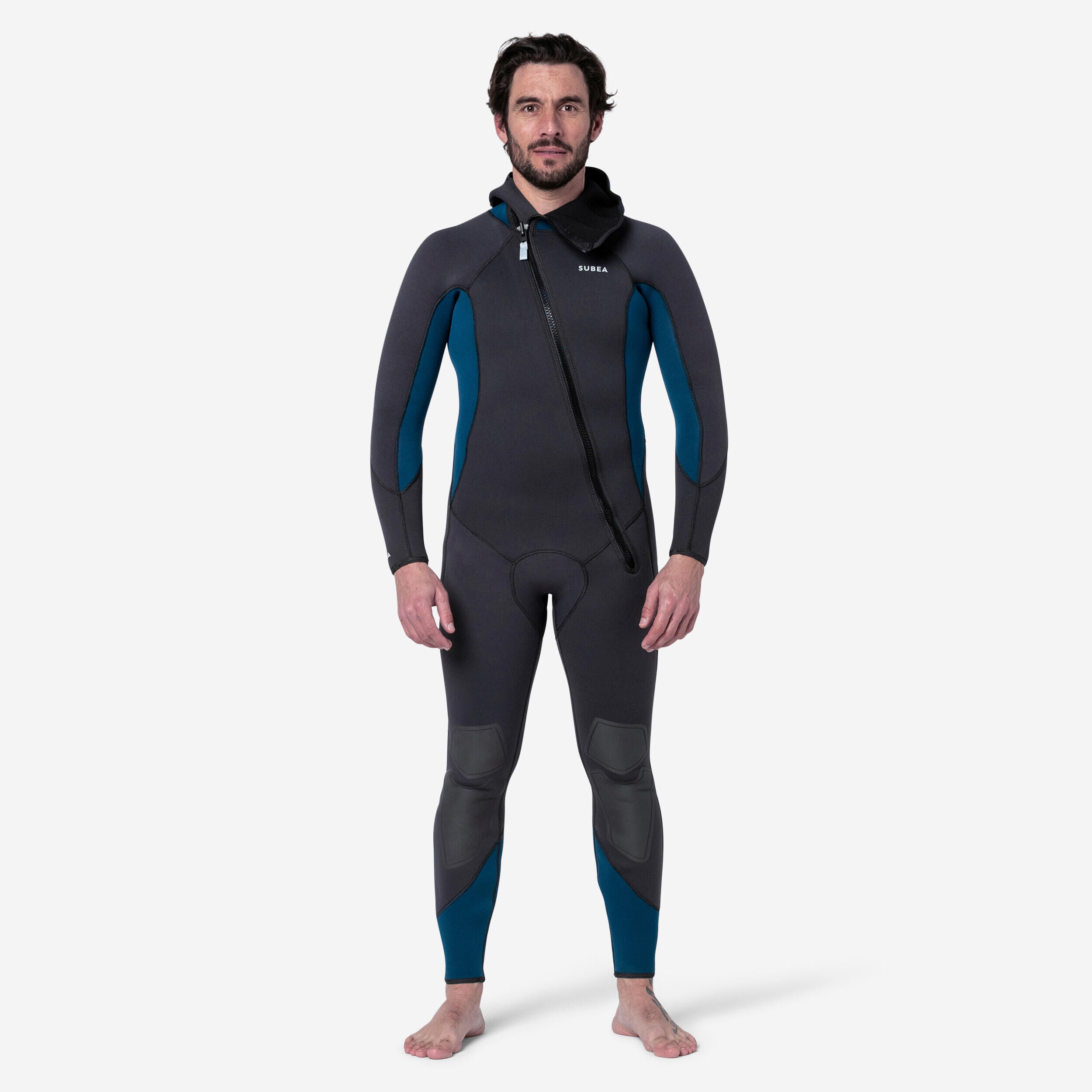 SUBEA Men's diving wetsuit 5 mm neoprene SCD 500 black and blue
