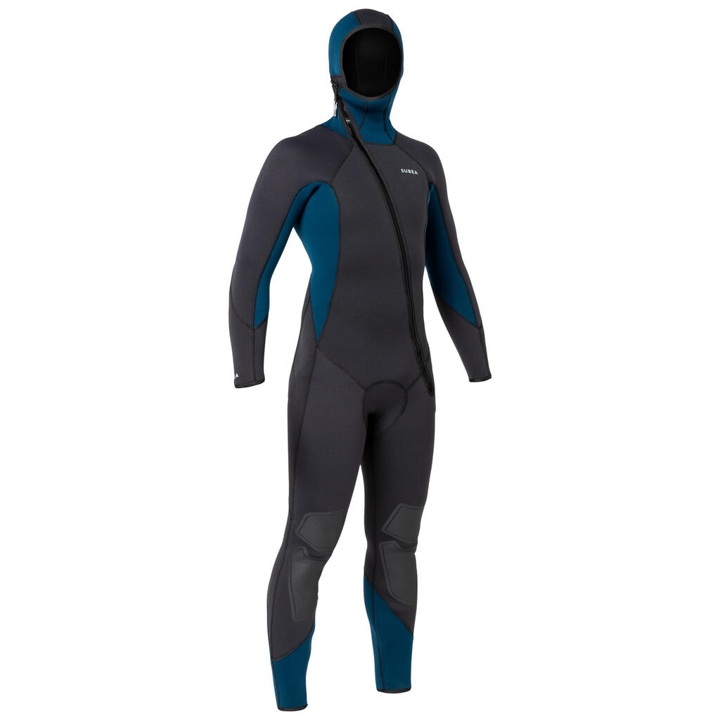 Men's diving wetsuit 5 mm neoprene SCD 500 black and blue