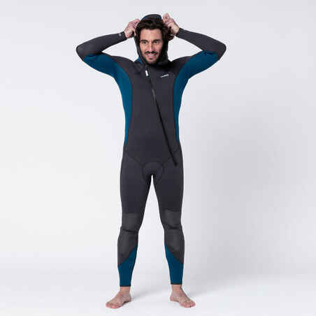 Men's diving wetsuit 5 mm neoprene SCD 500 black and blue