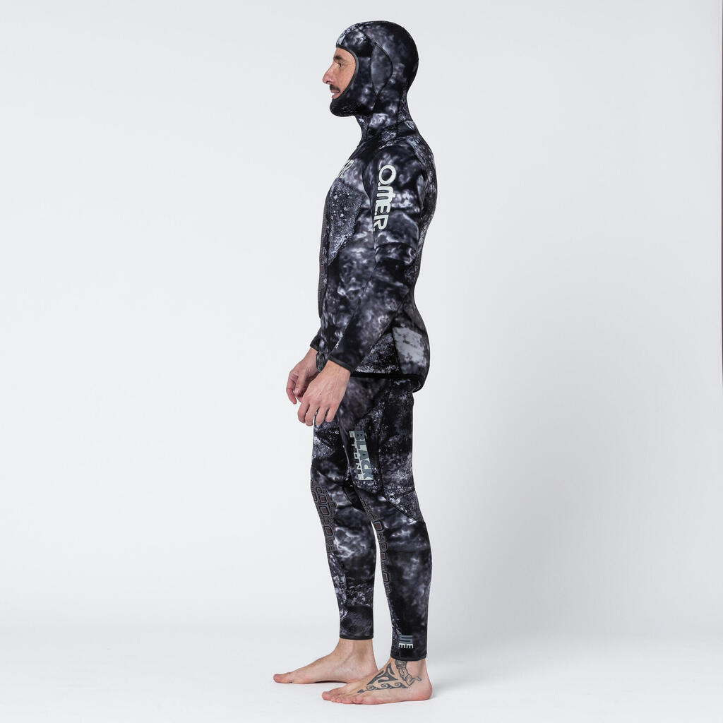 Neoprenjacke Herren 5 mm Glattneopren Freediving - Omer Blackstone