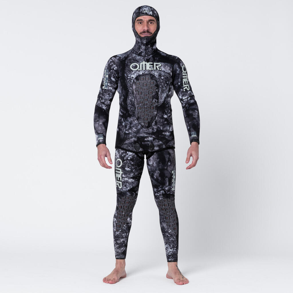 Neoprenjacke Herren 5 mm Glattneopren Freediving - Omer Blackstone