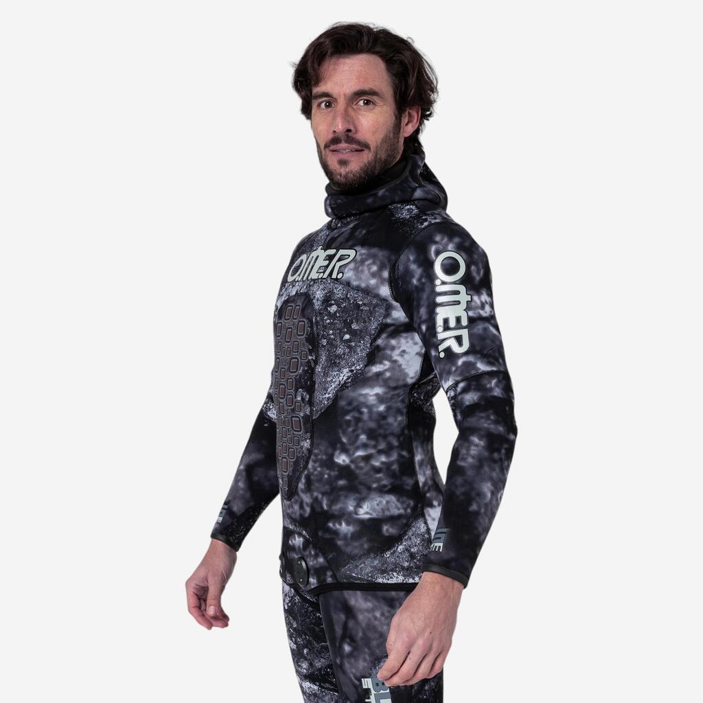 Neoprenjacke Herren 5 mm Glattneopren Freediving - Omer Blackstone