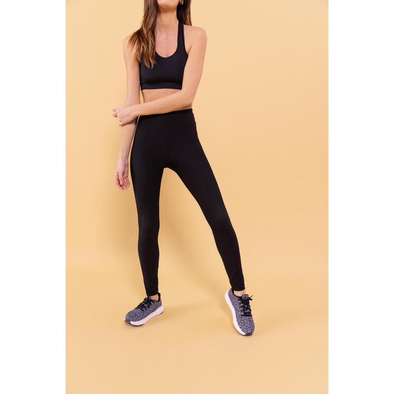 Colanți de sport talie înaltă și respirabili negru Damă 