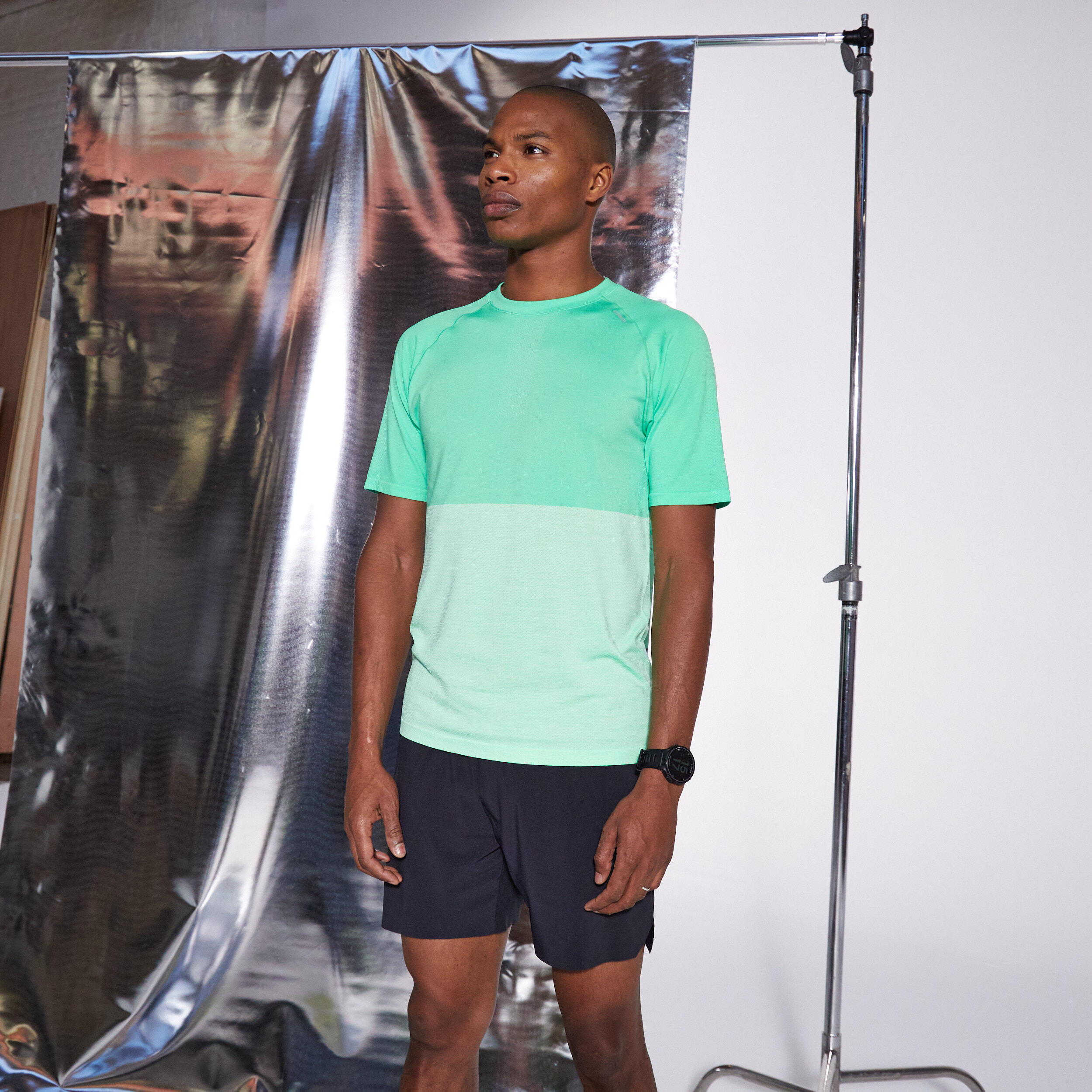MEN'S RUNNING BREATHABLE T-SHIRT CARE - LIMITED EDITION NEON GREEN 10/10