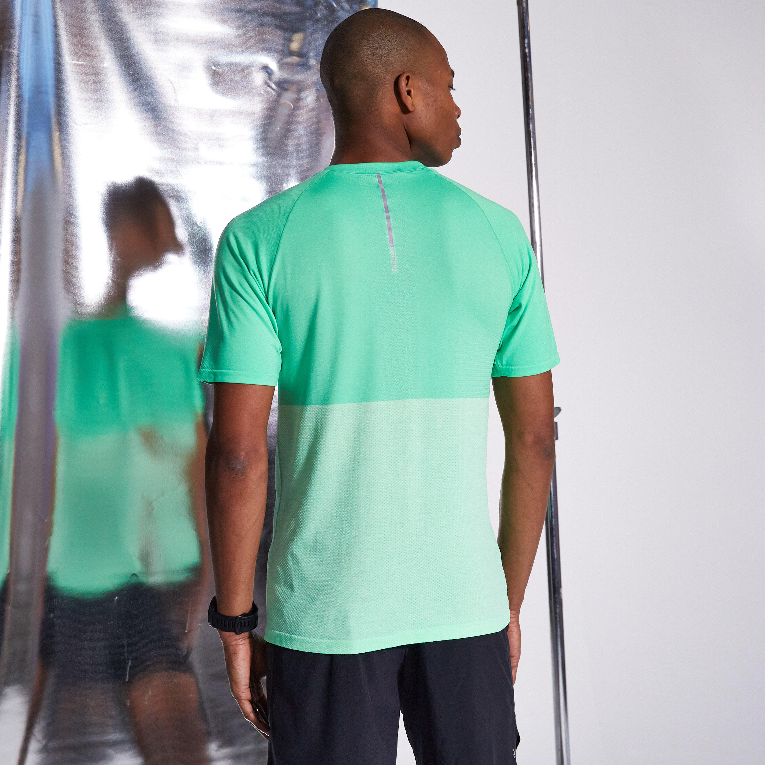 MEN'S RUNNING BREATHABLE T-SHIRT CARE - LIMITED EDITION NEON GREEN 5/10