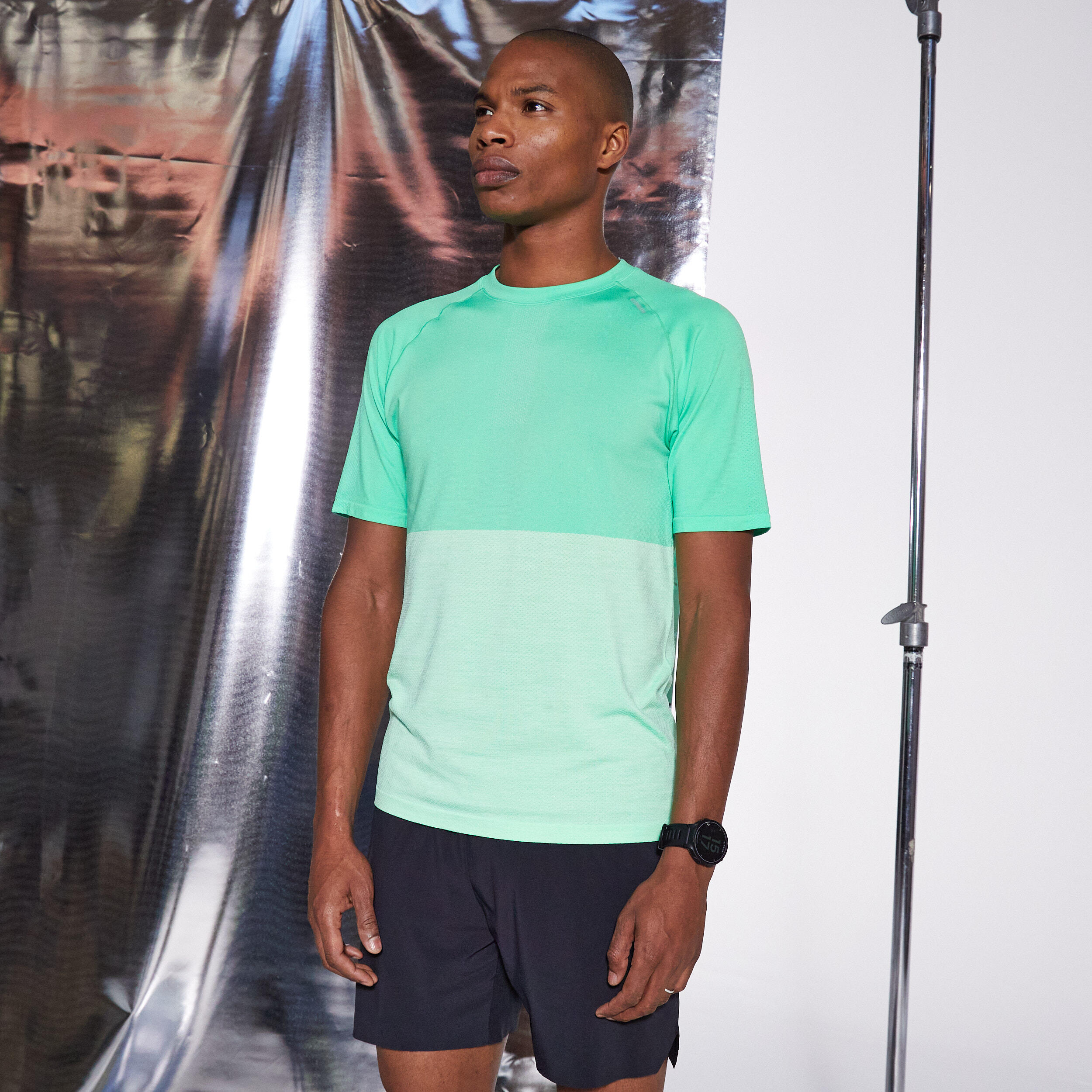 MEN'S RUNNING BREATHABLE T-SHIRT CARE - LIMITED EDITION NEON GREEN 3/10