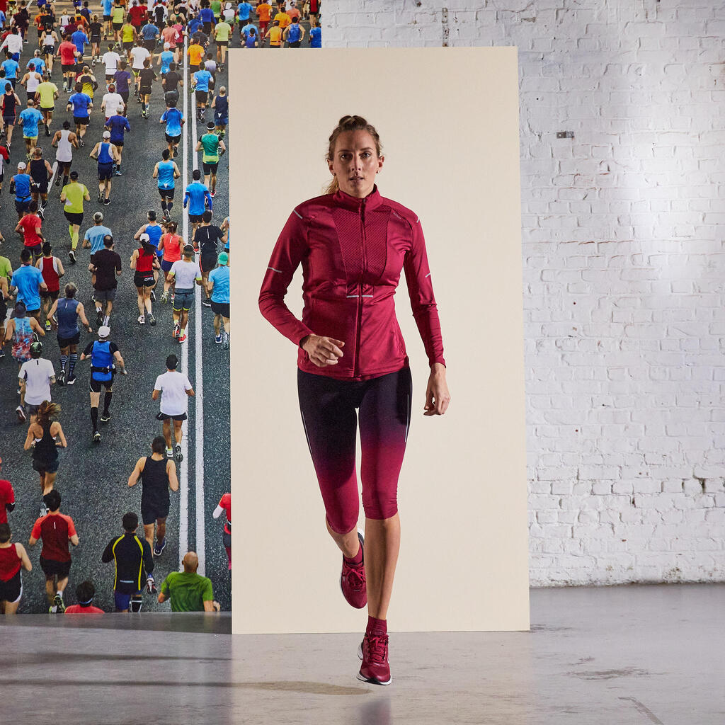 JAKNA ZA TRČANJE KIPRUN LIGHT ŽENSKA PROZRAČNA BORDO